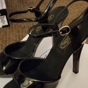 Black 4" platform high heels